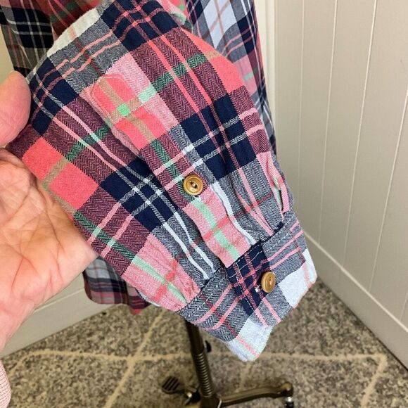 J. Crew Women’s Petite Large Long Sleeve Striped Multi Color Button Down Shirt - Picture 6 of 14